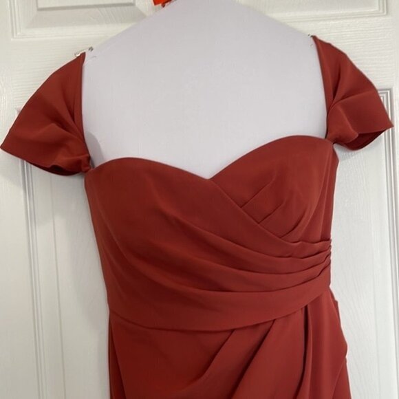Galina Signature Dress in Cinnamon Stretch Crepe - Picture 5 of 10